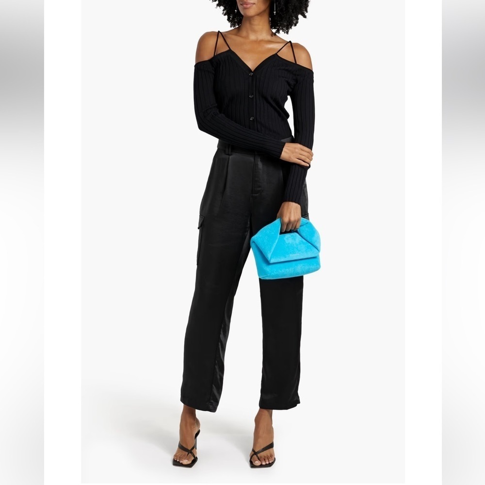 PAIGE Satin cargo pants Black Size 10 Dress Up Holiday Party